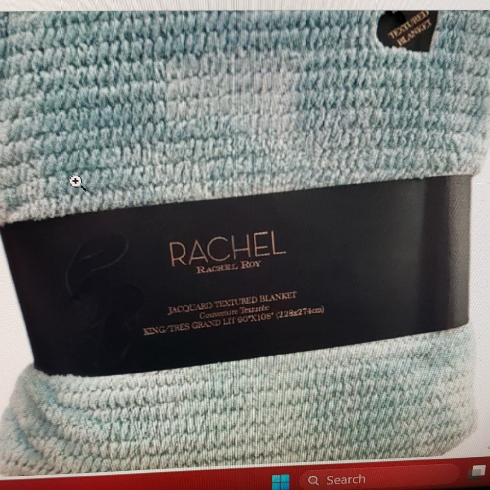RACHEL Rachel Roy King/Queen  Textured Blanket - Soft Blue King